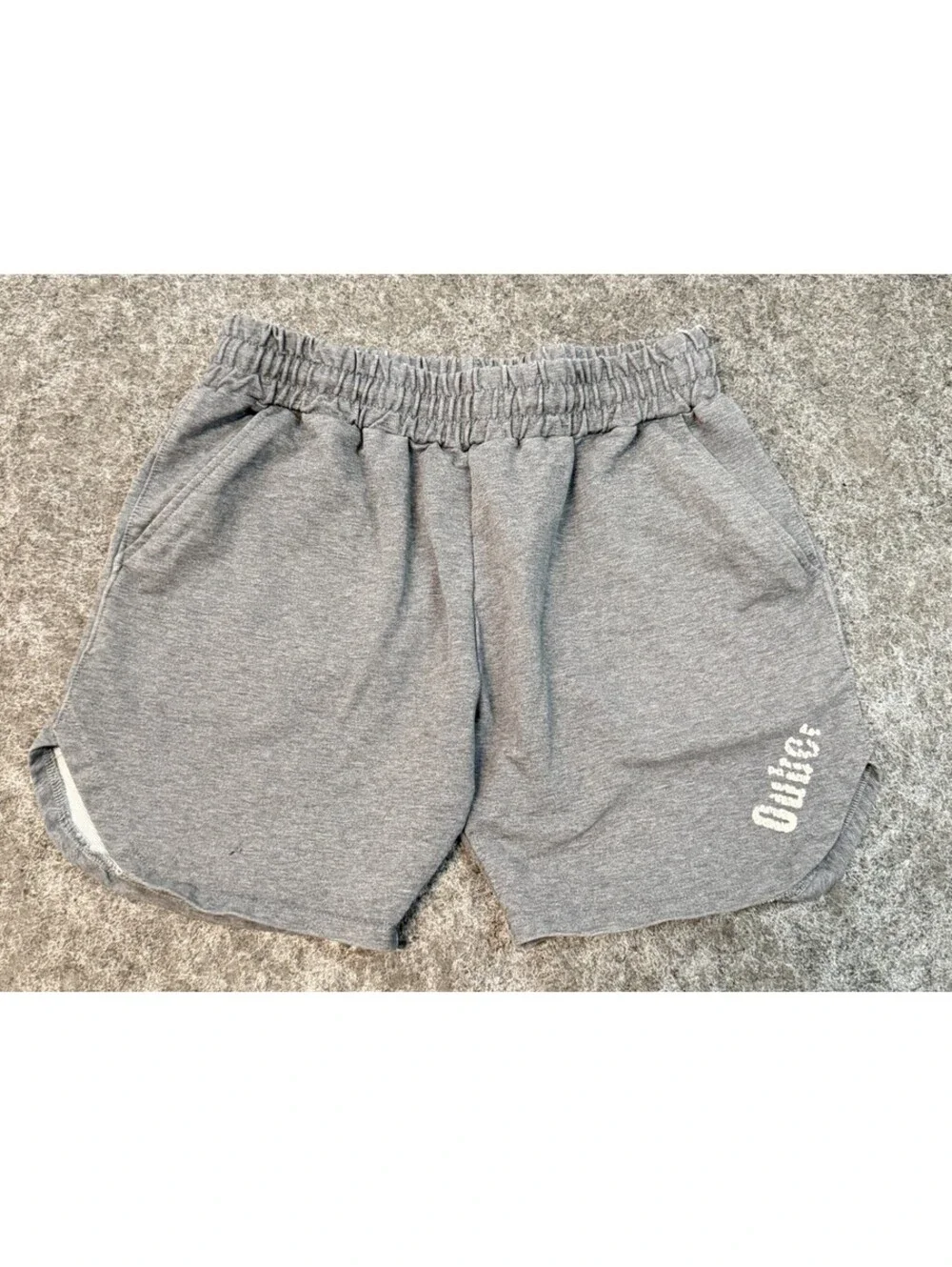 Ouber Workout Better Men’s Gray Athletic Sweat Shorts Drawstring Size Small